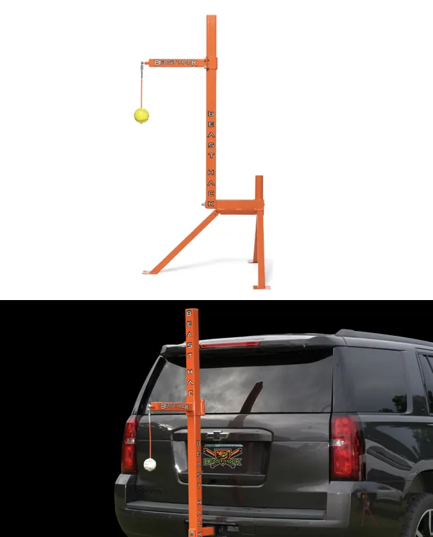 Beast Hack® Indoor, Outdoor and Mobile Hitting Station with adjustable height and freestanding base