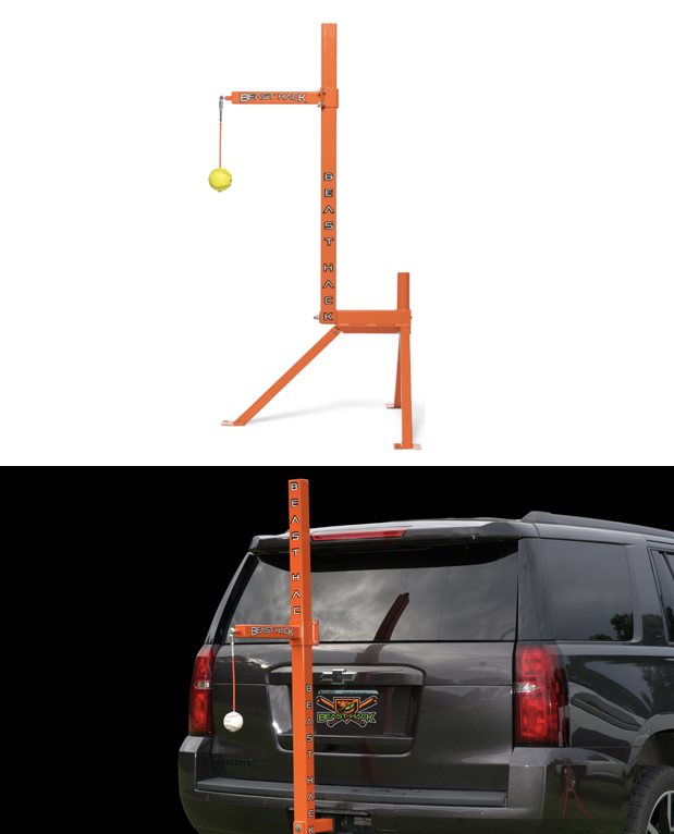Beast Hack® Indoor, Outdoor and Mobile Hitting Station with adjustable height and freestanding base